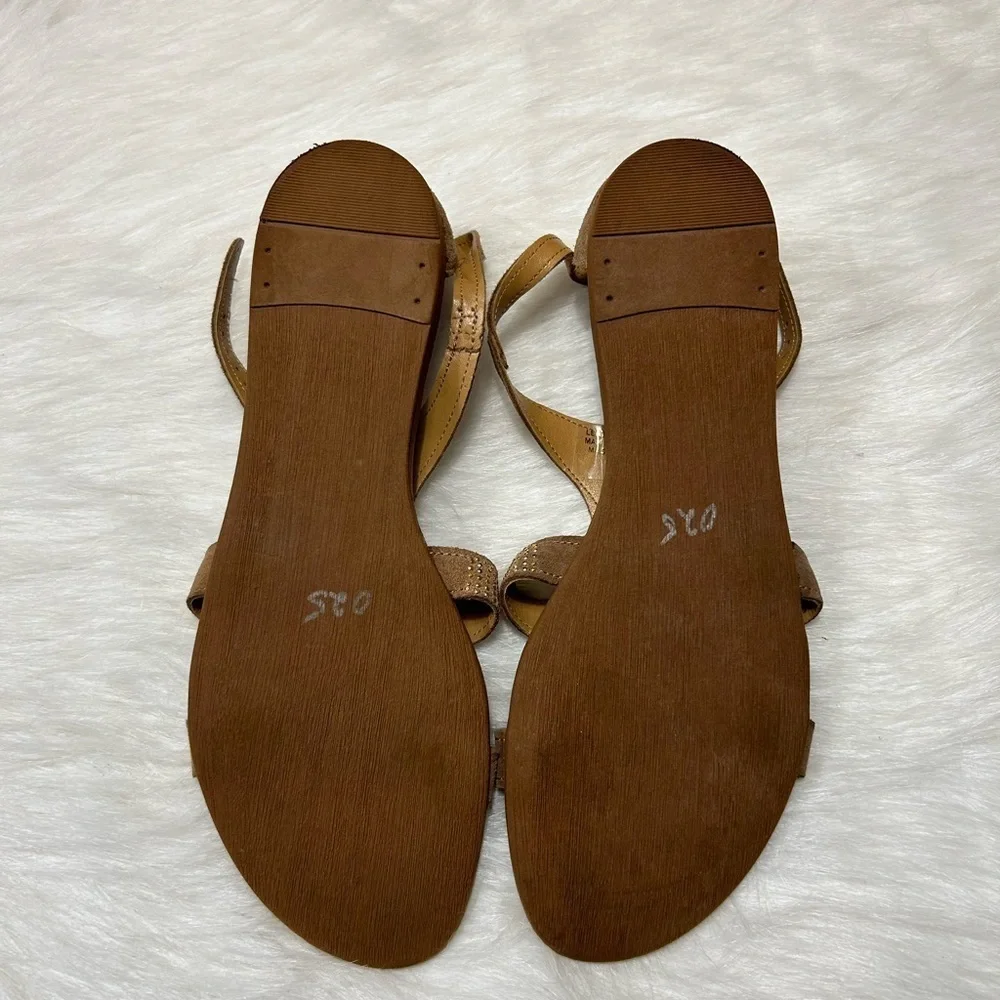 A.GIANNETTI Women's Ankle Strap Open Toe Covered Heel Sandals Suede Size 8.5